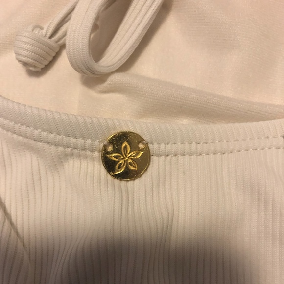 Quinsoul off white cream ribbed one piece swimsuit NWT - Picture 11 of 11